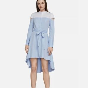 NEW BCBG MAXAZRIA Leandra Cut Out Colorblock Long Shirt Dress
